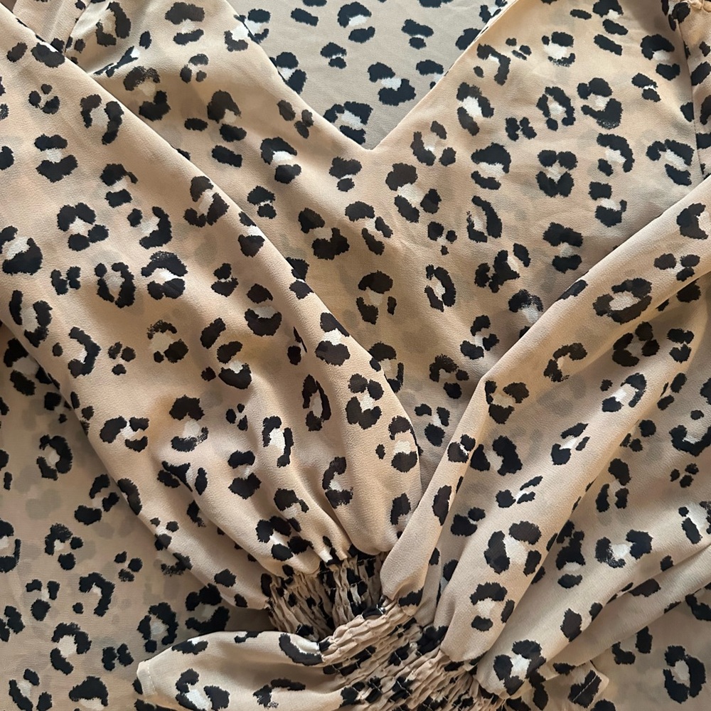 A New Day Animal Print V-Neck Top